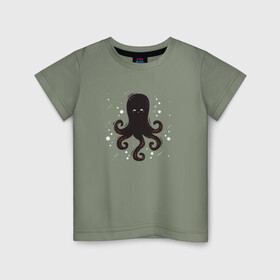 Детская футболка хлопок с принтом Осьминог каваи в Курске, 100% хлопок | круглый вырез горловины, полуприлегающий силуэт, длина до линии бедер | cute | octopus | милый | морское | осьминог | осьминожка | паттерн | тентакли | щупальца