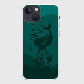 Чехол для iPhone 13 mini с принтом Русалка в Курске,  |  | flowers | mermaid | морская | русалка | русалочка | ундина | цветы