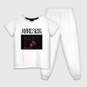 Детская пижама хлопок с принтом Maneskin в Курске, 100% хлопок |  брюки и футболка прямого кроя, без карманов, на брюках мягкая резинка на поясе и по низу штанин
 | maneskin | manskin | monskin | манескин | монскин