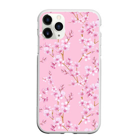 Чехол для iPhone 11 Pro матовый с принтом Цветущая розовая вишня в Курске, Силикон |  | Тематика изображения на принте: cherry blossom | sakura | азия | весна | ветки | вишня | для девушки | женский | милый | нежный | природа | розовый | сакура | цветение | цветочный принт | цветущая вишня | цветущие ветки | цветущий миндаль