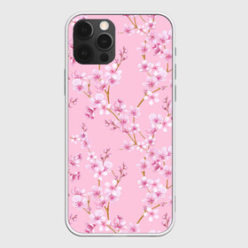 Чехол для iPhone 12 Pro с принтом Цветущая розовая вишня в Курске, силикон | область печати: задняя сторона чехла, без боковых панелей | Тематика изображения на принте: cherry blossom | sakura | азия | весна | ветки | вишня | для девушки | женский | милый | нежный | природа | розовый | сакура | цветение | цветочный принт | цветущая вишня | цветущие ветки | цветущий миндаль