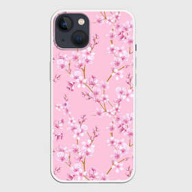 Чехол для iPhone 13 с принтом Цветущая розовая вишня в Курске,  |  | cherry blossom | sakura | азия | весна | ветки | вишня | для девушки | женский | милый | нежный | природа | розовый | сакура | цветение | цветочный принт | цветущая вишня | цветущие ветки | цветущий миндаль