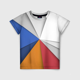 Детская футболка 3D с принтом Трегоугольник в Курске, 100% гипоаллергенный полиэфир | прямой крой, круглый вырез горловины, длина до линии бедер, чуть спущенное плечо, ткань немного тянется | color | иллюстрация | треугольник | узоры | цвета