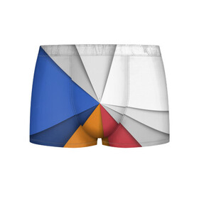 Мужские трусы 3D с принтом Трегоугольник в Курске, 50% хлопок, 50% полиэстер | классическая посадка, на поясе мягкая тканевая резинка | Тематика изображения на принте: color | иллюстрация | треугольник | узоры | цвета