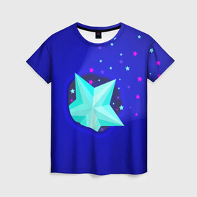Женская футболка 3D с принтом Счастливая звезда в Курске, 100% полиэфир ( синтетическое хлопкоподобное полотно) | прямой крой, круглый вырез горловины, длина до линии бедер | галактика | звезда | иллюстрация | космос | небесное тело