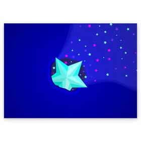 Поздравительная открытка с принтом Счастливая звезда в Курске, 100% бумага | плотность бумаги 280 г/м2, матовая, на обратной стороне линовка и место для марки
 | галактика | звезда | иллюстрация | космос | небесное тело