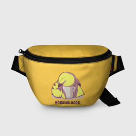 Поясная сумка 3D с принтом Pikachu morning mood в Курске, 100% полиэстер | плотная ткань, ремень с регулируемой длиной, внутри несколько карманов для мелочей, основное отделение и карман с обратной стороны сумки застегиваются на молнию | morning | pikachu | pokemon | кофе | настроение | пикачу | покемон | утро