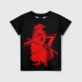 Детская футболка 3D с принтом Самурай в Курске, 100% гипоаллергенный полиэфир | прямой крой, круглый вырез горловины, длина до линии бедер, чуть спущенное плечо, ткань немного тянется | samurai | буси | воин | самурай | феодальная япония | философия | япония