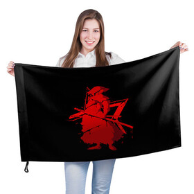Флаг 3D с принтом Самурай в Курске, 100% полиэстер | плотность ткани — 95 г/м2, размер — 67 х 109 см. Принт наносится с одной стороны | samurai | буси | воин | самурай | феодальная япония | философия | япония
