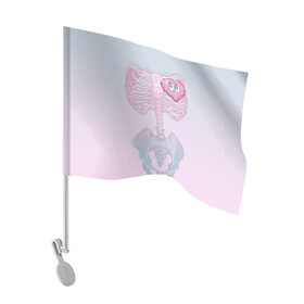 Флаг для автомобиля с принтом Yumemi Riamu (Риаму Юмэми) в Курске, 100% полиэстер | Размер: 30*21 см | Тематика изображения на принте: anime | yumemi riamu | аниме | девушки золушки | риаму юмэми | сердце | скелет | хэллоуин