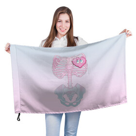 Флаг 3D с принтом Yumemi Riamu (Риаму Юмэми) в Курске, 100% полиэстер | плотность ткани — 95 г/м2, размер — 67 х 109 см. Принт наносится с одной стороны | anime | yumemi riamu | аниме | девушки золушки | риаму юмэми | сердце | скелет | хэллоуин