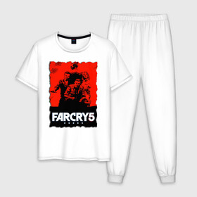 Мужская пижама хлопок с принтом FARCRY  | ФАРКРАЙ  в Курске, 100% хлопок | брюки и футболка прямого кроя, без карманов, на брюках мягкая резинка на поясе и по низу штанин
 | farcry | fc 5 | fc5 | фар край