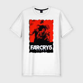 Мужская футболка хлопок Slim с принтом FARCRY  | ФАРКРАЙ  в Курске, 92% хлопок, 8% лайкра | приталенный силуэт, круглый вырез ворота, длина до линии бедра, короткий рукав | farcry | fc 5 | fc5 | фар край