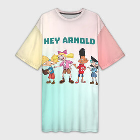 Платье-футболка 3D с принтом Hey Arnold в Курске,  |  | арнольд | арт | графика | дети | мультфильмы