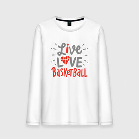 Мужской лонгслив хлопок с принтом Live Love Basketball в Курске, 100% хлопок |  | basketball | game | live | love | nba | sport | streetball | баскетбол | баскетболист | игра | игрок | мяч | нба | спорт | стритбол | тренер