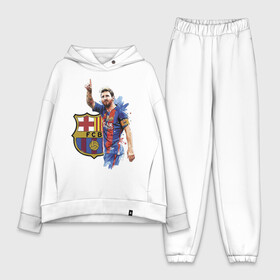 Женский костюм хлопок Oversize с принтом Lionel Messi, Barcelona в Курске,  |  | barcelona | football | forward | messi | star | барселона | звезда | месси | нападающий | форвард | футбол