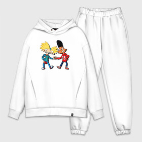 Мужской костюм хлопок OVERSIZE с принтом Bros Arnold and Gerald в Курске,  |  | arnold | hey | hey arnold | mult | арнольд | мультфильм | мультфильм 90 | патаки | хей | хельга | хельга паттаки | эй арнольд