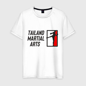 Мужская футболка хлопок с принтом MUAY THAI (двусторонняя) в Курске, 100% хлопок | прямой крой, круглый вырез горловины, длина до линии бедер, слегка спущенное плечо. | boxing | fight night | kikcboxing | mma | muay thai | муай тай | тайский бокс
