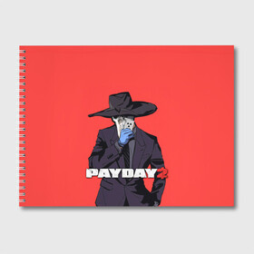 Альбом для рисования с принтом Чумной Pay Day 2 в Курске, 100% бумага
 | матовая бумага, плотность 200 мг. | game | games | pay day | payday | бандиты | грабители | зфн вфн | игра | игры | пэй дэй