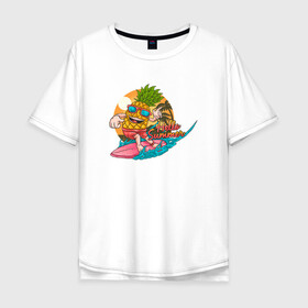 Мужская футболка хлопок Oversize с принтом Привет лето в Курске, 100% хлопок | свободный крой, круглый ворот, “спинка” длиннее передней части | beach | club | palm | party | sea | summer | tropical | ананас | вечеринка | волны | жара | летние | лето | море | очки | пальмы | пляж | тропический