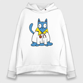 Женское худи Oversize хлопок с принтом Кот Врач Cat Doctor Trust me в Курске, френч-терри — 70% хлопок, 30% полиэстер. Мягкий теплый начес внутри —100% хлопок | боковые карманы, эластичные манжеты и нижняя кромка, капюшон на магнитной кнопке | cat | cat merch | kitten | kitty | medic | trust me im doctor | wise cat | верь мне я доктор | врачеватель | доверие | доктор | киса | кот в халате | котёнок | котик | коты мерч | кошка | медик | медсестра | смешной кот | терапевт