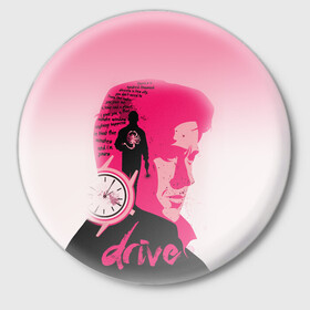 Значок с принтом drive в Курске,  металл | круглая форма, металлическая застежка в виде булавки | Тематика изображения на принте: drive | драйв | кино | райан гослинг | фильмы