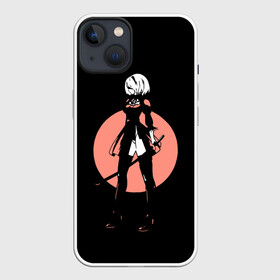 Чехол для iPhone 13 с принтом Nier Automata в Курске,  |  | 2b | action | anime girl | b2 | nier automata | nier gestalt | nier replicant | аниме девушка | воин | девушка с мечом | меч | ниар | ниар автомата | ниер автомата | нир | экшн