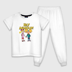 Детская пижама хлопок с принтом Арнольд и Хельга в Курске, 100% хлопок |  брюки и футболка прямого кроя, без карманов, на брюках мягкая резинка на поясе и по низу штанин
 | arnold | helga | hey | hey arnold | арнольд | хельга | эй арнольд