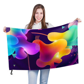Флаг 3D с принтом Rainbow T-Shirt в Курске, 100% полиэстер | плотность ткани — 95 г/м2, размер — 67 х 109 см. Принт наносится с одной стороны | colorful | rainbow | градиент | иллюстрация | линии