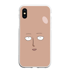 Чехол для iPhone XS Max матовый с принтом Сайтама One-Punch Man в Курске, Силикон | Область печати: задняя сторона чехла, без боковых панелей | one punch man | аниме | лицо | приколы | сайтама | удар