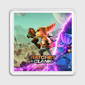 Магнит 55*55 с принтом Ratchet & Clank Rift Apart в Курске, Пластик | Размер: 65*65 мм; Размер печати: 55*55 мм | Тематика изображения на принте: action | animals | nextgen | pc | playstation | ps 5 | ratchet and clank rift apart | robot | sony | steam | top | valve | video games | weapon | xbox | валв | видео игры | животные | иксбокс | некстген | оружие | пк | плейстейшен | пс 5 | робот 