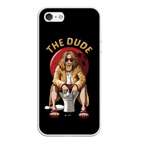 Чехол для iPhone 5/5S матовый с принтом THE DUDE (Big Lebowski) в Курске, Силикон | Область печати: задняя сторона чехла, без боковых панелей | Тематика изображения на принте: abide | big | dude | jeff | lebowski | the | большой | лебовски | фильм | чувак