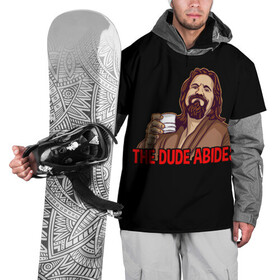 Накидка на куртку 3D с принтом The Dude Abides (Lebowski) в Курске, 100% полиэстер |  | abide | big | dude | jeff | lebowski | the | большой | лебовски | фильм | чувак