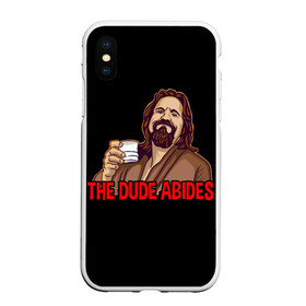 Чехол для iPhone XS Max матовый с принтом The Dude Abides (Lebowski) в Курске, Силикон | Область печати: задняя сторона чехла, без боковых панелей | abide | big | dude | jeff | lebowski | the | большой | лебовски | фильм | чувак