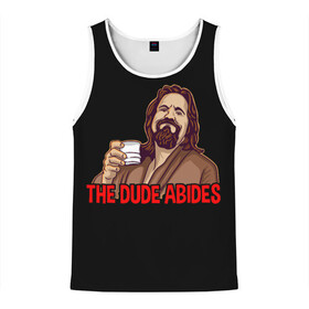 Мужская майка 3D с принтом The Dude Abides (Lebowski) в Курске, 100% полиэстер | круглая горловина, приталенный силуэт, длина до линии бедра. Пройма и горловина окантованы тонкой бейкой | Тематика изображения на принте: abide | big | dude | jeff | lebowski | the | большой | лебовски | фильм | чувак