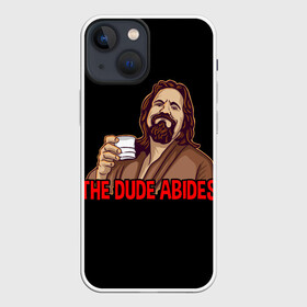 Чехол для iPhone 13 mini с принтом The Dude Abides (Lebowski) в Курске,  |  | abide | big | dude | jeff | lebowski | the | большой | лебовски | фильм | чувак
