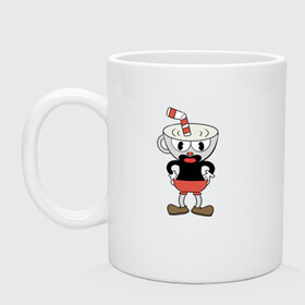 Кружка керамическая с принтом Cuphead в Курске, керамика | объем — 330 мл, диаметр — 80 мм. Принт наносится на бока кружки, можно сделать два разных изображения | cuphead | game | красная соломинка | платформер | стоит