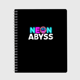 Тетрадь с принтом Neon Abyss в Курске, 100% бумага | 48 листов, плотность листов — 60 г/м2, плотность картонной обложки — 250 г/м2. Листы скреплены сбоку удобной пружинной спиралью. Уголки страниц и обложки скругленные. Цвет линий — светло-серый
 | abyss | game | neon | абис | аид | бездна | игра | мрачный отряд | неон эбесс | эбис