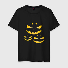 Мужская футболка хлопок с принтом Ужасная ухмылка в Курске, 100% хлопок | прямой крой, круглый вырез горловины, длина до линии бедер, слегка спущенное плечо. | Тематика изображения на принте: halloween | ведьма | веселье | вечеринка | злой | зубы | лицо | огненный | октябрь | оранжевый | праздник | привидение | призрак | прикол | рожа | рот | сны | тыква | ужас | улыбка | ухмылка | шабаш | шутка