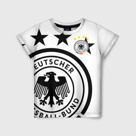 Детская футболка 3D с принтом Сборная Германии в Курске, 100% гипоаллергенный полиэфир | прямой крой, круглый вырез горловины, длина до линии бедер, чуть спущенное плечо, ткань немного тянется | die mannschaft | германия | сборная германии | футбол | чемпионат европы | чемпионат мира