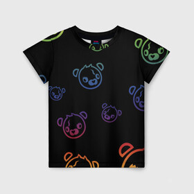 Детская футболка 3D с принтом Colorful Bear в Курске, 100% гипоаллергенный полиэфир | прямой крой, круглый вырез горловины, длина до линии бедер, чуть спущенное плечо, ткань немного тянется | colorful | games | иллюстрация | медведь | обёртка | фортнайт