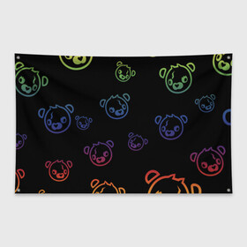 Флаг-баннер с принтом Colorful Bear в Курске, 100% полиэстер | размер 67 х 109 см, плотность ткани — 95 г/м2; по краям флага есть четыре люверса для крепления | colorful | games | иллюстрация | медведь | обёртка | фортнайт
