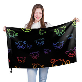 Флаг 3D с принтом Colorful Bear в Курске, 100% полиэстер | плотность ткани — 95 г/м2, размер — 67 х 109 см. Принт наносится с одной стороны | colorful | games | иллюстрация | медведь | обёртка | фортнайт