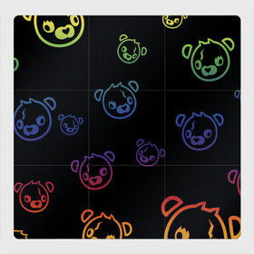Магнитный плакат 3Х3 с принтом Colorful Bear в Курске, Полимерный материал с магнитным слоем | 9 деталей размером 9*9 см | colorful | games | иллюстрация | медведь | обёртка | фортнайт