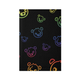 Обложка для паспорта матовая кожа с принтом Colorful Bear в Курске, натуральная матовая кожа | размер 19,3 х 13,7 см; прозрачные пластиковые крепления | Тематика изображения на принте: colorful | games | иллюстрация | медведь | обёртка | фортнайт