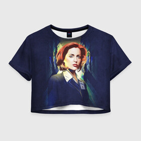 Женская футболка Crop-top 3D с принтом Dana Scully в Курске, 100% полиэстер | круглая горловина, длина футболки до линии талии, рукава с отворотами | dana | dana scully | fbi | fox | fox mulder | i want to believe | mulder | scully | the truth is out there | the x files | trust no one | x file | xfile | дана | дана скалли | малдер | секретные материалы | скалли | фбр | фокс | фокс малдер | х файл | хфа