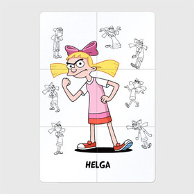 Магнитный плакат 2Х3 с принтом Hey Arnold Helga в Курске, Полимерный материал с магнитным слоем | 6 деталей размером 9*9 см | cecile | helga | hey arnold | imitated | pataki | патаки | подражала | сесиль | хельга | эй арнольд