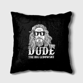 Подушка 3D с принтом Dude the Big Lebowski в Курске, наволочка – 100% полиэстер, наполнитель – холлофайбер (легкий наполнитель, не вызывает аллергию). | состоит из подушки и наволочки. Наволочка на молнии, легко снимается для стирки | dude | jeff bridges | the big lebowski | блики | большой лебовский | джефф бриджес | молния | фильм | чувак