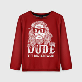 Детский лонгслив 3D с принтом Dude the Big Lebowski в Курске, 100% полиэстер | длинные рукава, круглый вырез горловины, полуприлегающий силуэт
 | Тематика изображения на принте: dude | jeff bridges | the big lebowski | блики | большой лебовский | джефф бриджес | молния | фильм | чувак