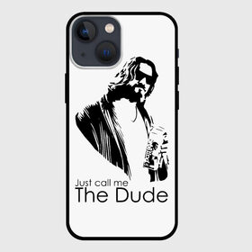 Чехол для iPhone 13 mini с принтом Just call me the Dude в Курске,  |  | Тематика изображения на принте: dude | jeff bridges | just call me the dude | the big lebowski | большой лебовский | джефф бриджес | просто зови меня | фильм | чувак